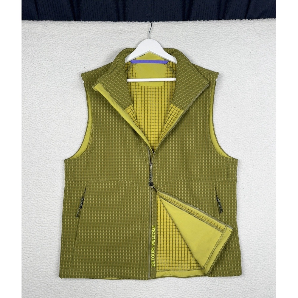 LULULEMON Water-Repellent Grid Fleece Hiking Vest Green - Men's Large